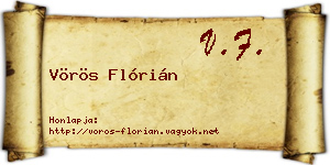 Vörös Flórián névjegykártya